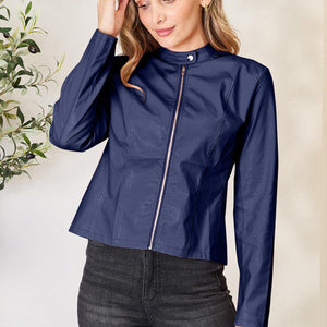 Mock Neck Zip Up Jacket