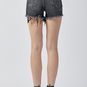 RISEN Raw Hem Denim Shorts with Pockets