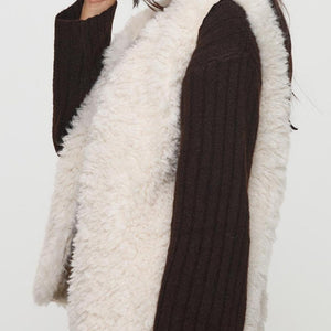 Fuzzy Open Front Vest Coat