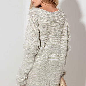 Thinkable Mixed-Stitch Front Tie Sweater Dress