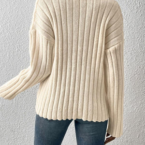 Johnny Collar Long Sleeve Sweater