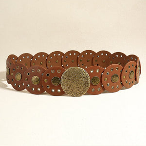 Round Shape PU Leather Belt