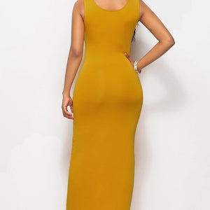 Scoop Neck Wide Strap Maxi Dress