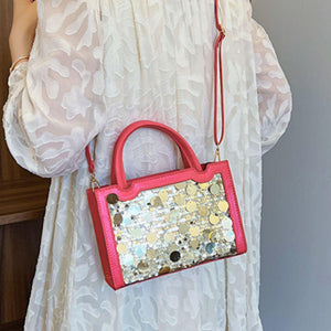 PU Leather Sequin Handbag