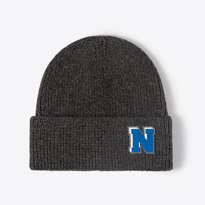 Letter N Patch Cuffed Knit Beanie