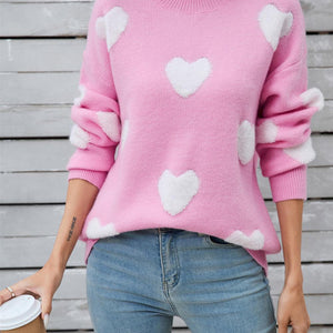 Angel Wings Heart Round Neck Long Sleeve Sweater