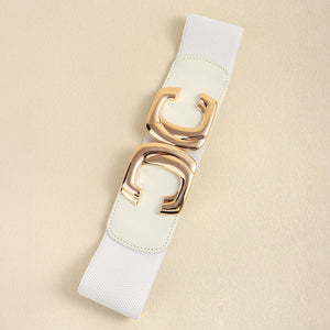 Zinc Alloy Buckle Elastic Wide Belt