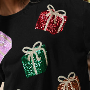 Sequin Gift Box Long Sleeve Sweatshirt