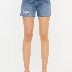 Kancan Distressed High Waist Denim Shorts