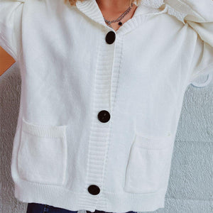 Dropped Shoulder Long Sleeve Hooded Cardigan