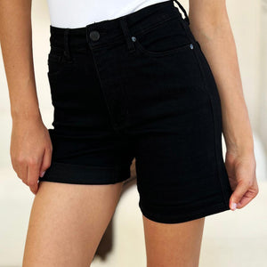 Judy Blue Full Size High Waist Tummy Control Cuffed Denim Shorts