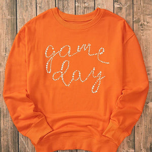 GAME DAY Round Neck Long Sleeve Sweatshirt