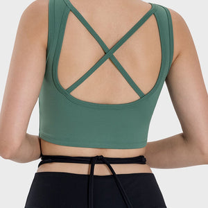 Millennia Crisscross Square Neck Active Tank