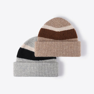 Tricolor Cuffed Knit Beanie