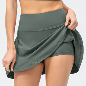 High Waist Wide Waistband Active Skirt