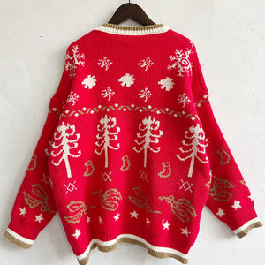 HAPPY Round Neck Long Sleeve Sweater