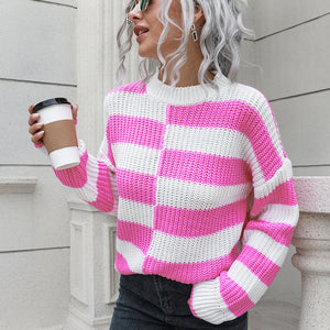 Two-Tone Dropped Shoulder Sweater