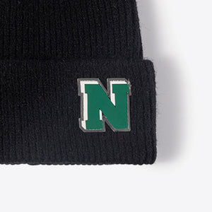 Letter N Patch Cuffed Knit Beanie