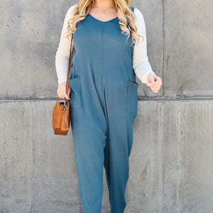 Double Take Full Size Sleeveless Straight Jumpsuit