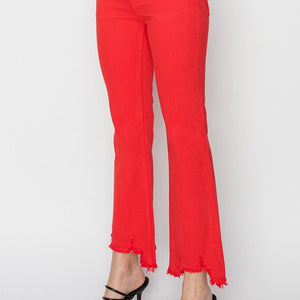 RISEN Full Size Mid Rise Step Hem Cropped Pants