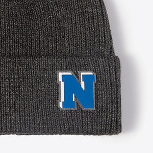 Letter N Patch Cuffed Knit Beanie