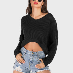 Perfee V-Neck Long Sleeve Sweater