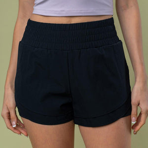 White Birch Full Size High Waisted Knit Shorts