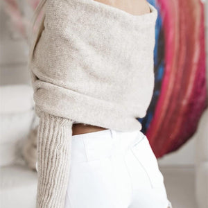 Long Sleeve Cropped Knit Top