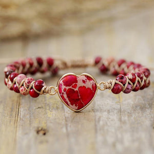 Handmade Heart Shape Natural Stone Bracelet