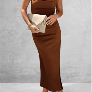 Slit Tube Midi Dress