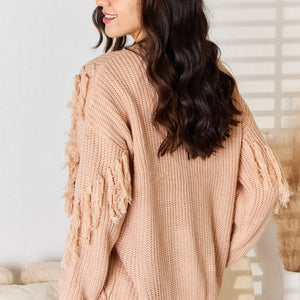 And The Why Tassel Detail Long Sleeve Sweater