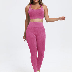 Scoop Neck Wide Strap Top and Pants Active Set