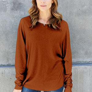 Double Take Full Size Round Neck Long Sleeve T-Shirt