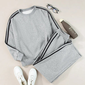 Round Neck Long Sleeve Top and Pants Active Set