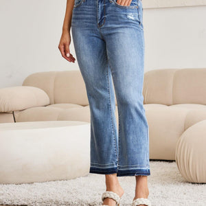 Judy Blue Full Size Release Hem Cropped Bootcut Jeans