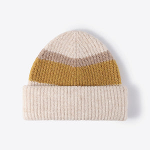 Tricolor Cuffed Knit Beanie