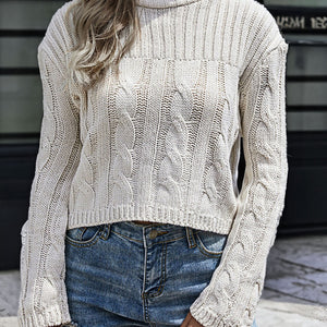 Cable-Knit Turtleneck Sweater