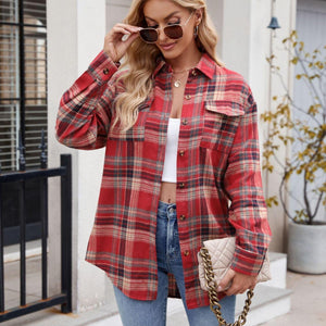 Mandy Plaid Button Up Long Sleeve Shirt