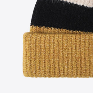 Tricolor Cuffed Knit Beanie