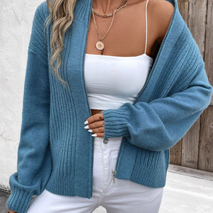 Perfee Zip Up Long Sleeve Cardigan