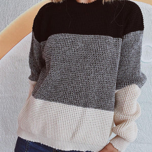 Color Block Long Sleeve Sweater