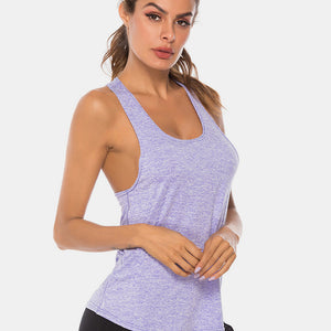 Full Size Scoop Neck Wide Strap Active Tank