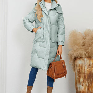 Long Sleeve Longline Hooded Winter Coat