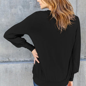 Basic Bae Full Size V-Neck Lantern Sleeve Top