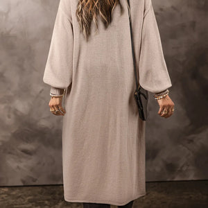 Pocketed Open Front Long Sleeve Cardigan