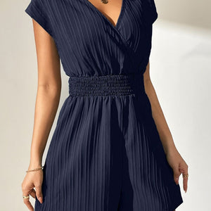 Tied Surplice Short Sleeve Romper