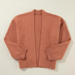 Open Front Dropped Shoulder Cardigan