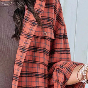 Full Size Plaid Collared Neck Long Sleeve Shirt