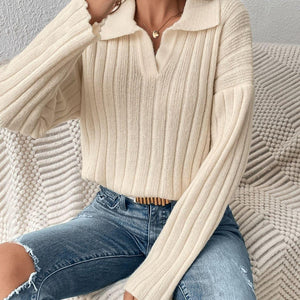 Johnny Collar Long Sleeve Sweater