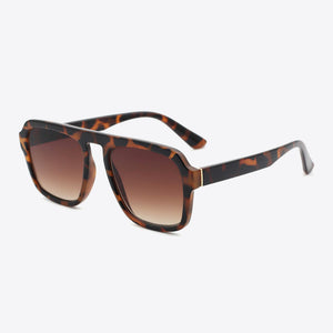 Tortoiseshell Square Polycarbonate Frame Sunglasses